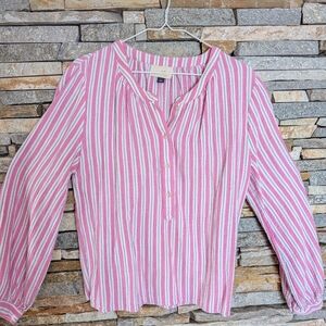 Universal Thread Pink and White Striped Blouse Size L